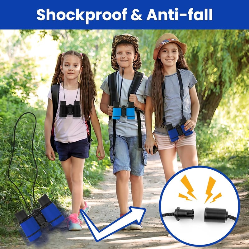 DR ANISON Binoculars for Kids Toy Binoculars Set for Age 3-12 Years Old Boys Girls Outside Play, Bird Watching, Camping, Educational Learning, Birthday Presents - Image 3